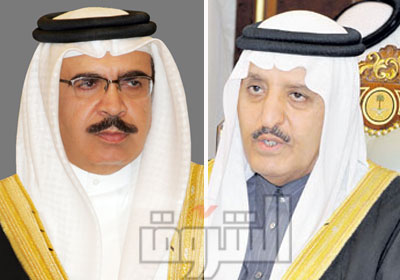 وزير الداخلية السعودي أحمد بن عبد العزيز ونظيره البحريني راشد بن عبد الله